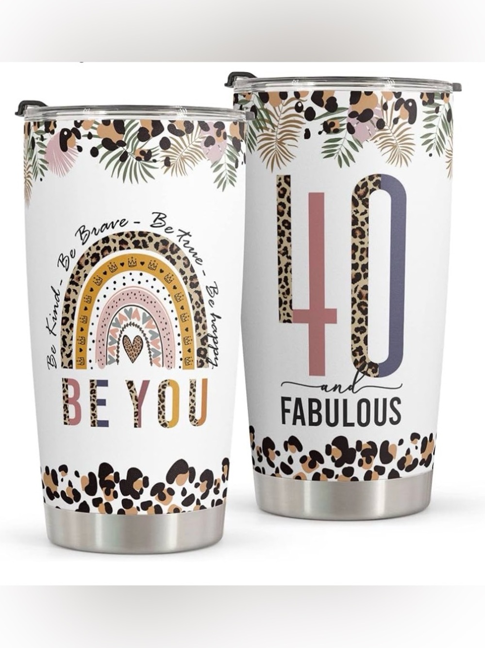 40 & Fabulous Stainless Steel 20 Oz Tumbler Sip or Straw! Great Gift Idea! NWT